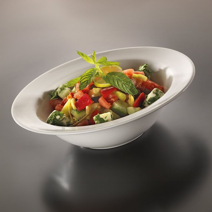 Banquet dia.10.25" h:2.5" 25 oz. Round Warm White Vitrified Bowl (Set of 2)
