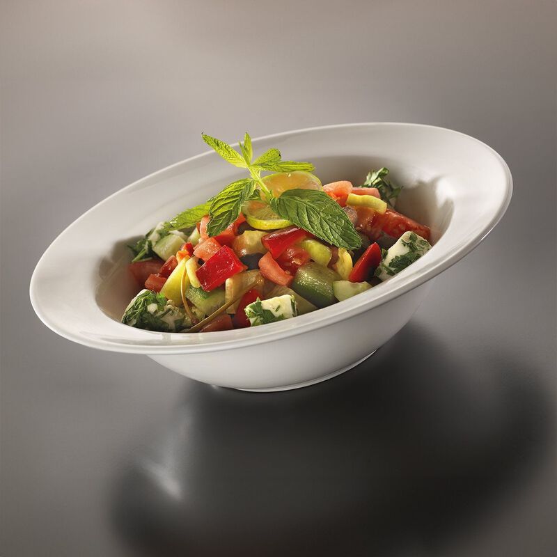 Banquet dia.10.25" h:2.5" 25 oz. Round Warm White Vitrified Bowl (Set of 2) image number 1