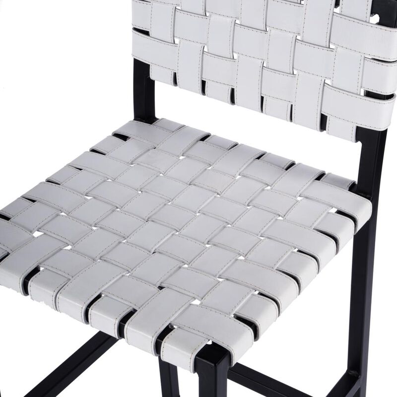 Butler Specialty Bromley Iron and Leather 24.5 Counter Stool, White