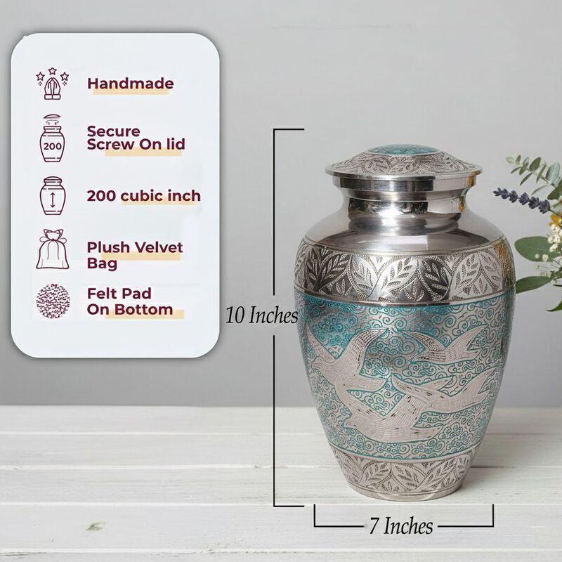 Memorial URN with bird design image number 2