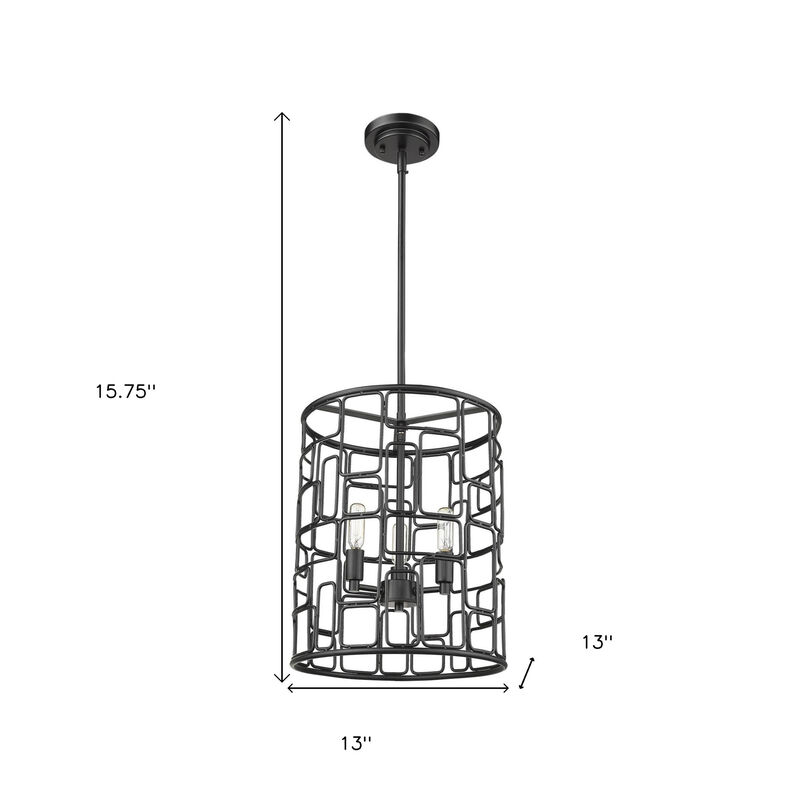 Hivvago Amoret 3-Light Matte Black Convertible Pendant