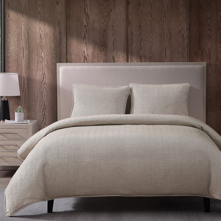 Chenille Herringbone King Sand Comforter Set