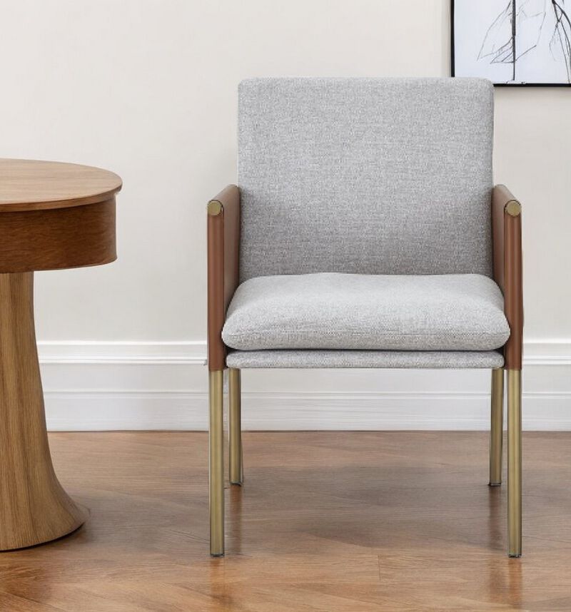 Stylish Fabric Upholstered Dining Arm Chair for Dining Table