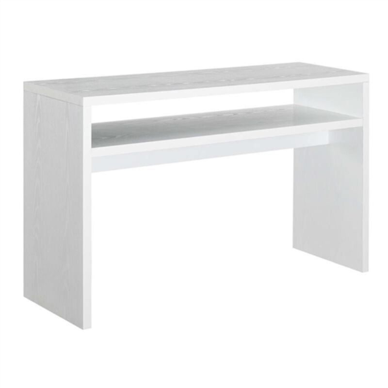 Hivvago Modern FarmHome White Sofa Table Console Table with Bottom Shelf