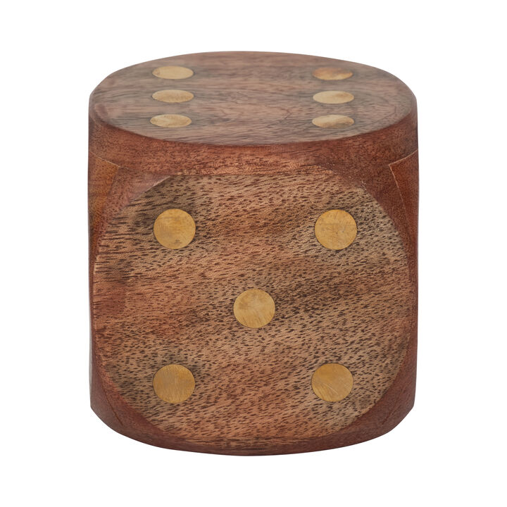 Wood, 4x4 Dice, Antique Brown