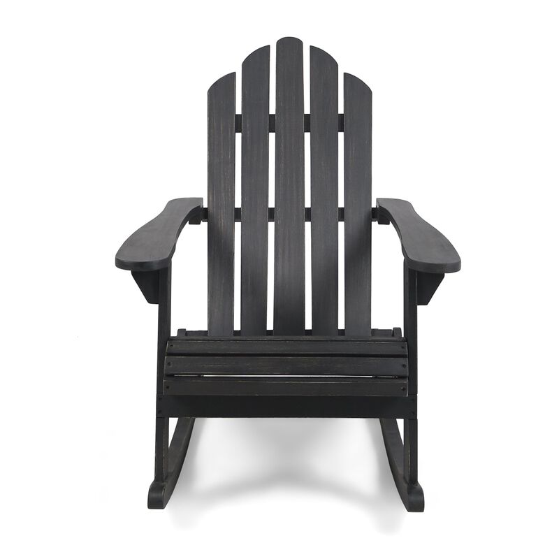 Hivvago Classic Wooden Adirondack Rocking Chair image number 4