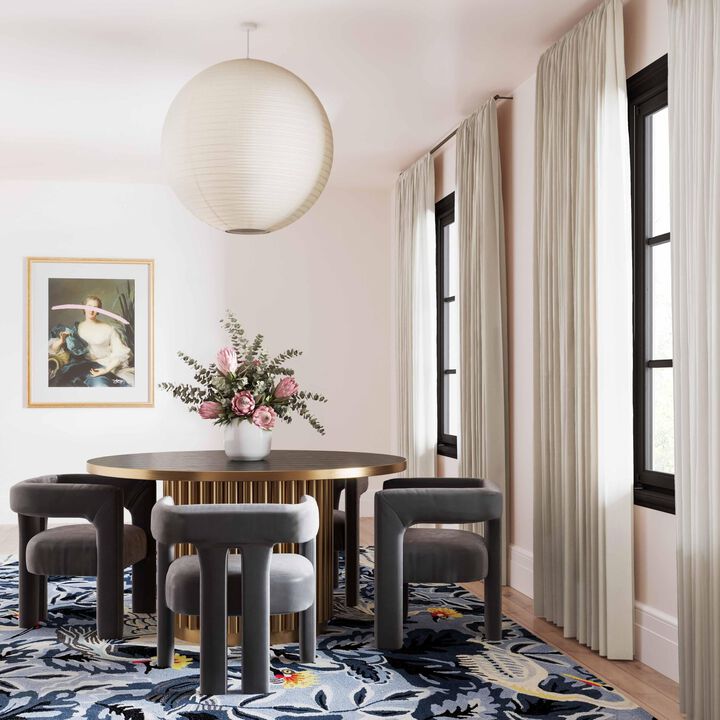 Casafoyer Sloane Dark Grey Velvet Chair