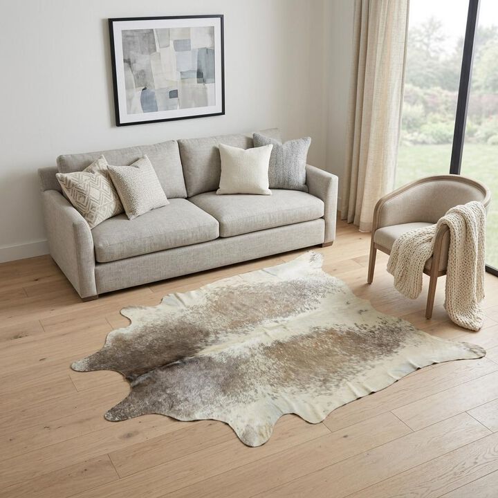 HomeRoots Cowhide Hand Knotted Area Rug