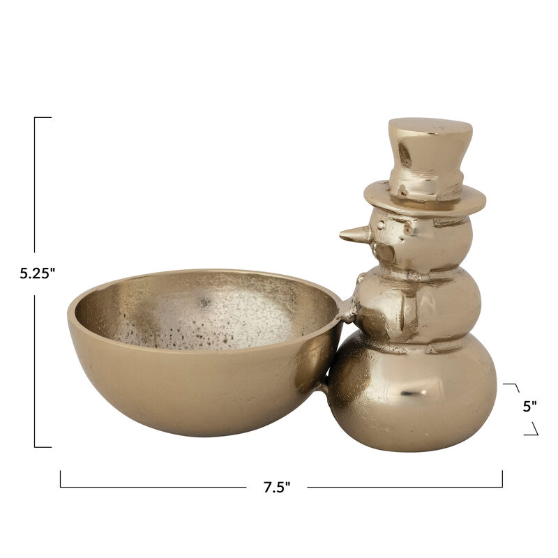 Gilded Aluminum Snowman Bowl image number 1