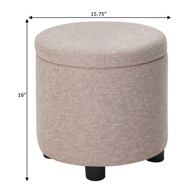 Convience Concept, Inc. Designs 4 Comfort Round Accent Storage Ottoman with Reversible Tray Lid