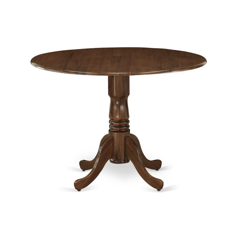 East West Furniture 3 Pc Dining Set Includes a Round Table and 2 Upholstered Chairs, Antique Walnut