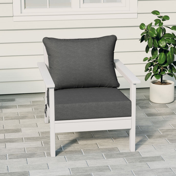 WestinTrends Outdoor Modern HDPE Patio Club Chair with Deep Seat Cushions