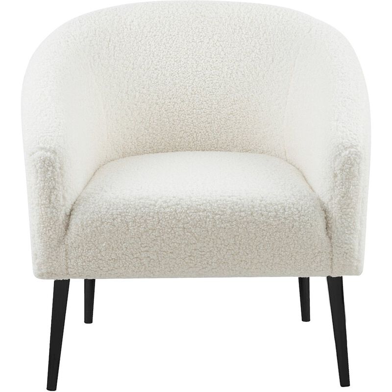 Meridian Furniture Barlow White Faux Sheepskin Fur Accent Chair