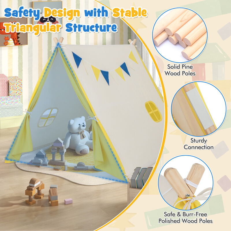 Kids Play Tent with Solid Wood Frame &ndash; Ideal Birthday and Holiday Gift