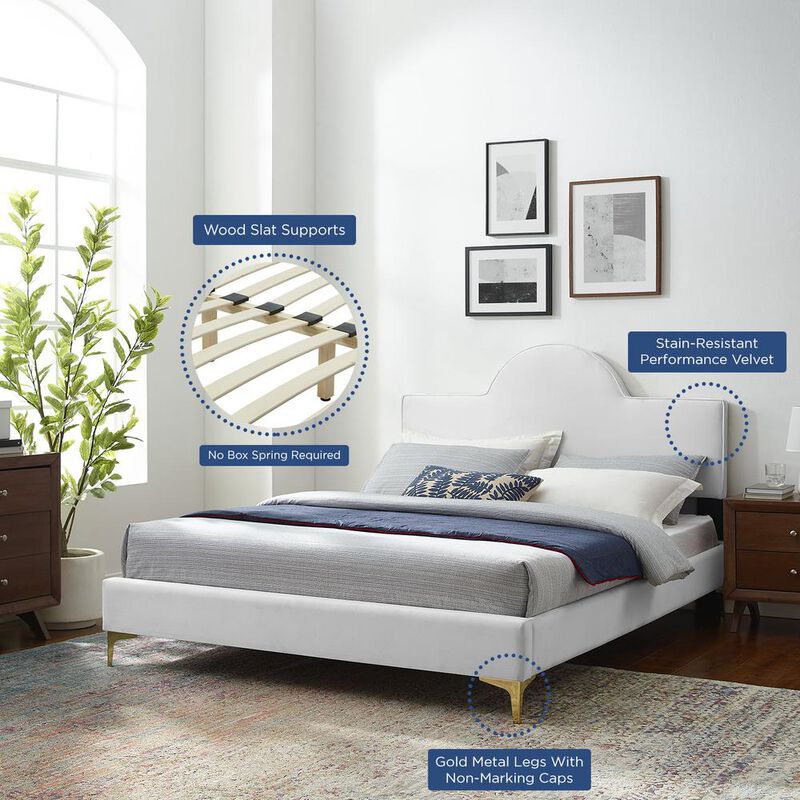 Sunny Performance Velvet King Bed - White MOD-7029-WHI image number 7