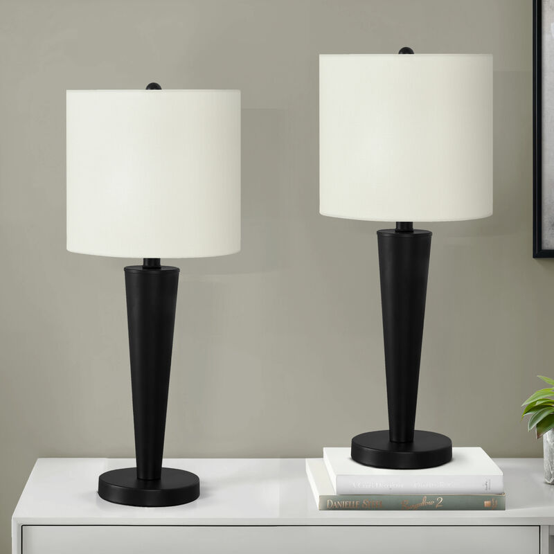 ELEMENT ACE Set of 2 Sleek Contemporary 24-Inch Height Table Lamps with Integrated USB Charging Port Perfect for Bedroom Living Room Office Side Table Bedside Illumination image number 1