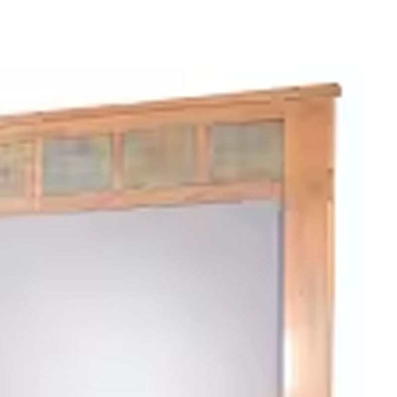 Marv Vanity Dresser Mirror, Natural Slate Inlay, Light Brown 46 Inch
