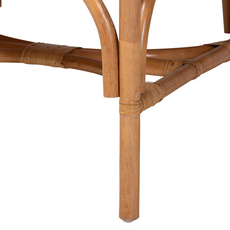 bali & pari Cedric Natural Rattan 2-Piece Dining Armchair Set with Cushioned Seat image number 4