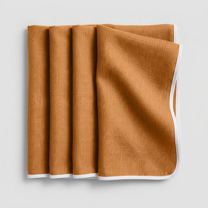 Linen Dinner Napkins Set of 4 for Dining Table Decor, 20 x 20 Inch - Kensington