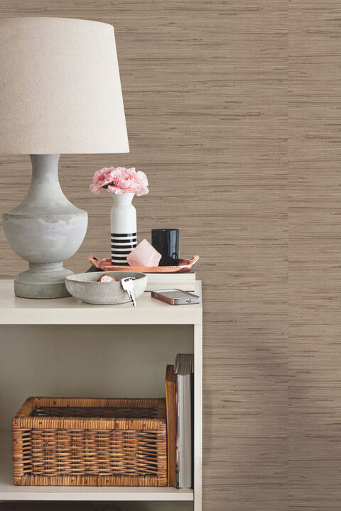 Lustrous Grasscloth Yellow Wallpaper (Set of 2)