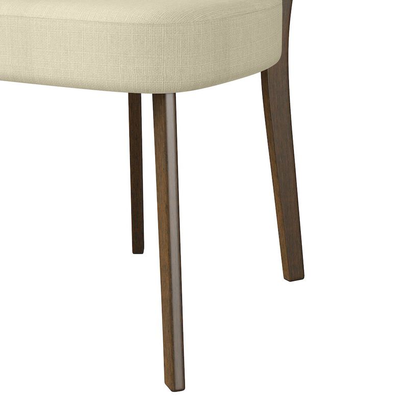 HL Home Furnishings Upholstered Oatmeal Tan Armless Dining Chairs (Set of 2)