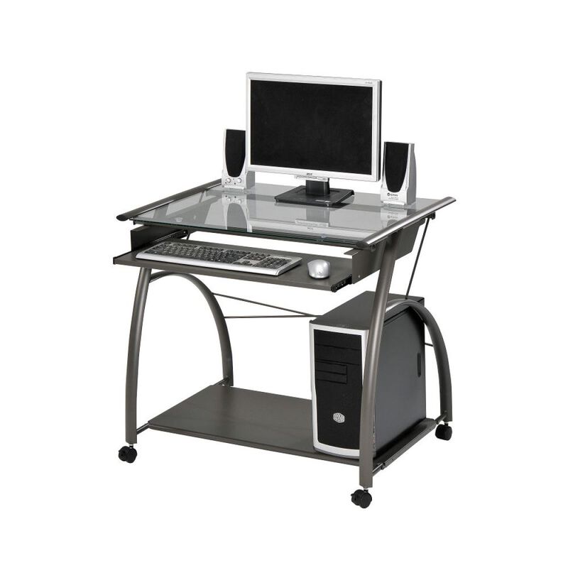 Vincent Computer Desk in Pewter 00118