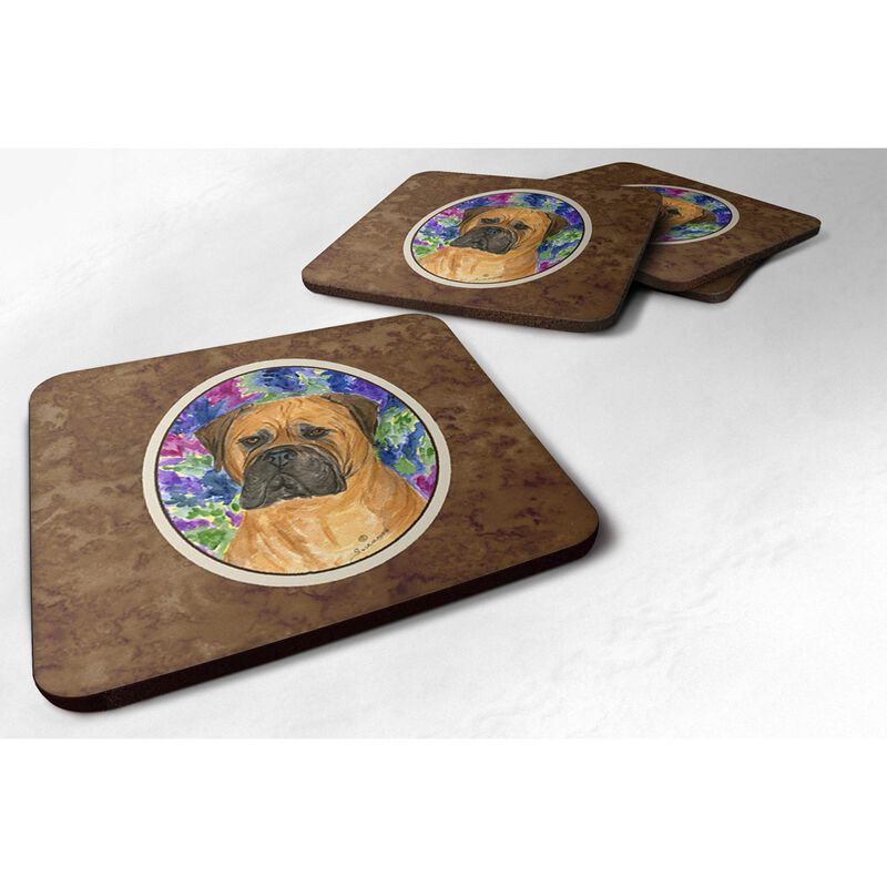 Caroline's Treasures SS8155FC Bullmastiff Foam Coasters (Set of 4), 3.5 H x 3.5 W, Multicolor image number 0