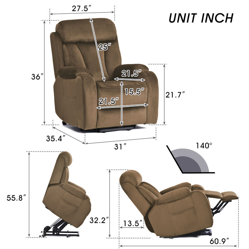 Merax Power Lift Chair Recliner with Remote Control image number 6