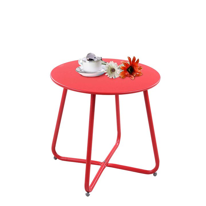 MONDAWE Compact Multi-Color Round End Table - Easy Install, Space-Saving Design