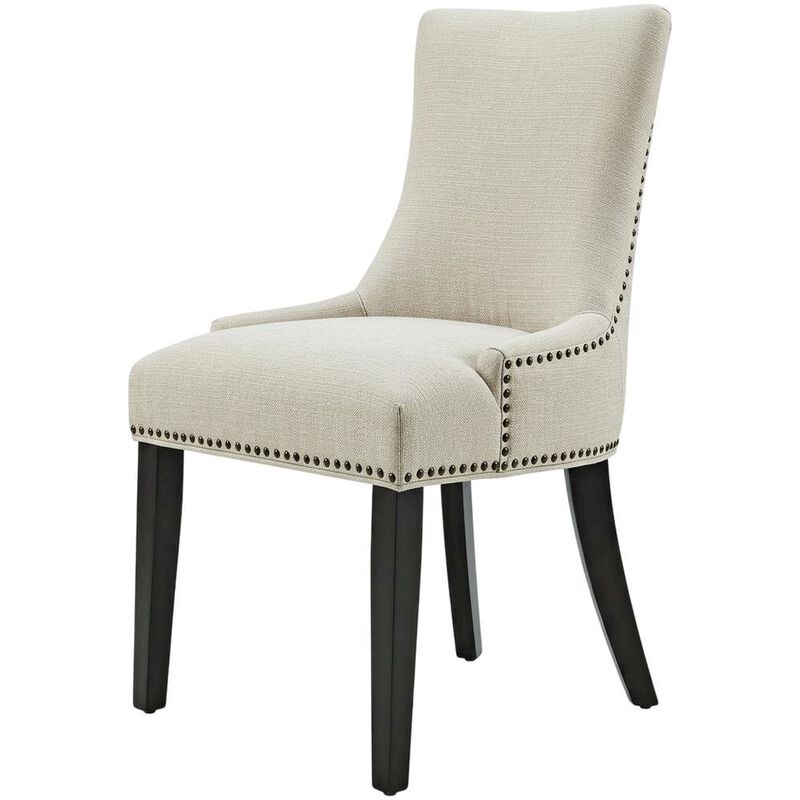 Fabric dining chair with armrests and comfortable backrest for dining rooms image number 1