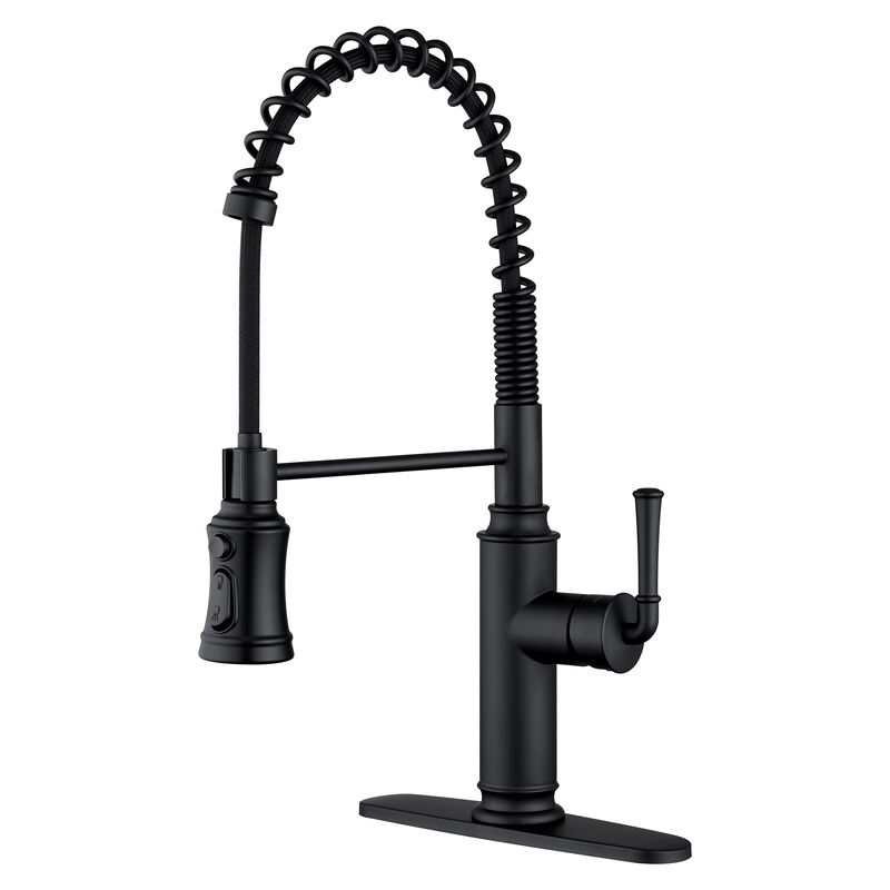 Mondawe Kitchen Faucet with Pull Down Sprayer, Pre-Kitchen Farmhouse RV Small Vanity Faucet with 360°Rotation Spout and Deck
