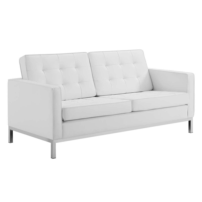 Loft Tufted Upholstered Faux Leather 3 Piece Set image number 4