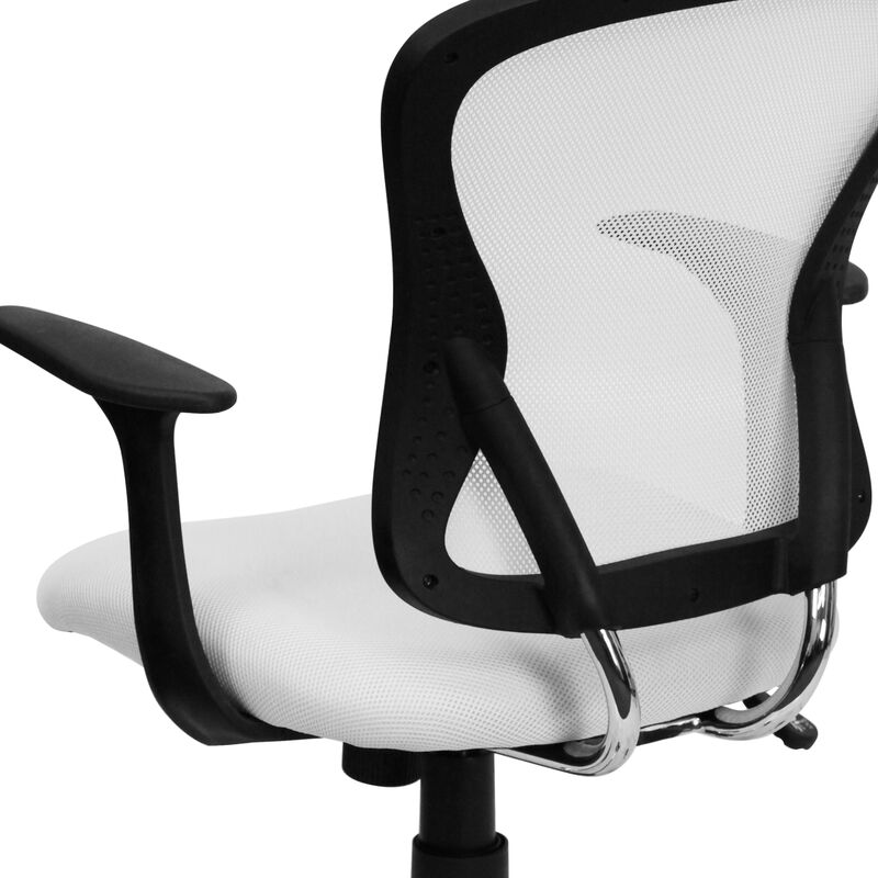 Alfred Mid-Back Dark Gray Mesh Swivel Task Office Chair with Chrome Base and Arms image number 7