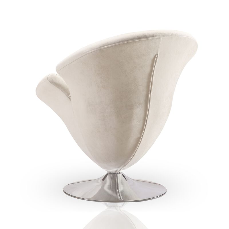 Tulip White Swivel Accent Chairs (Set of 2)
