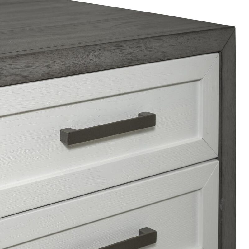 Liberty Furniture 3 Drawer Chairside Table Contemporary White in Two-Tone Shell White image number 9