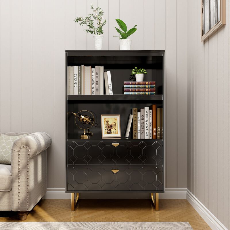 55.6 in. Tall Wood Display Bookcase Storage Organizer