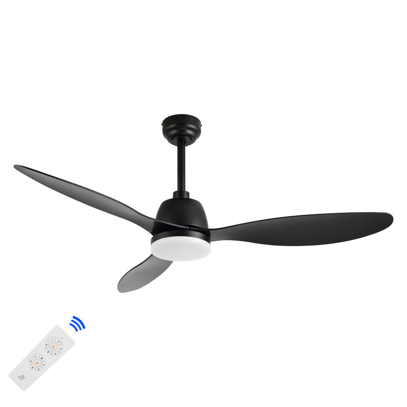 Audie Classic Industrial Iron/Plastic App/Remote-Controlled 6-Speed Integrated LED Ceiling Fan