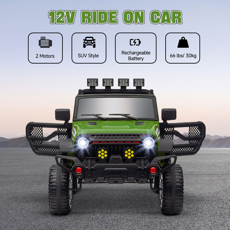 BreeBe 12V Battery Powered Ride on Car, Ride on Truck w/ Remote, 4 Suspension Wheels, Music Horn Lights image number 3
