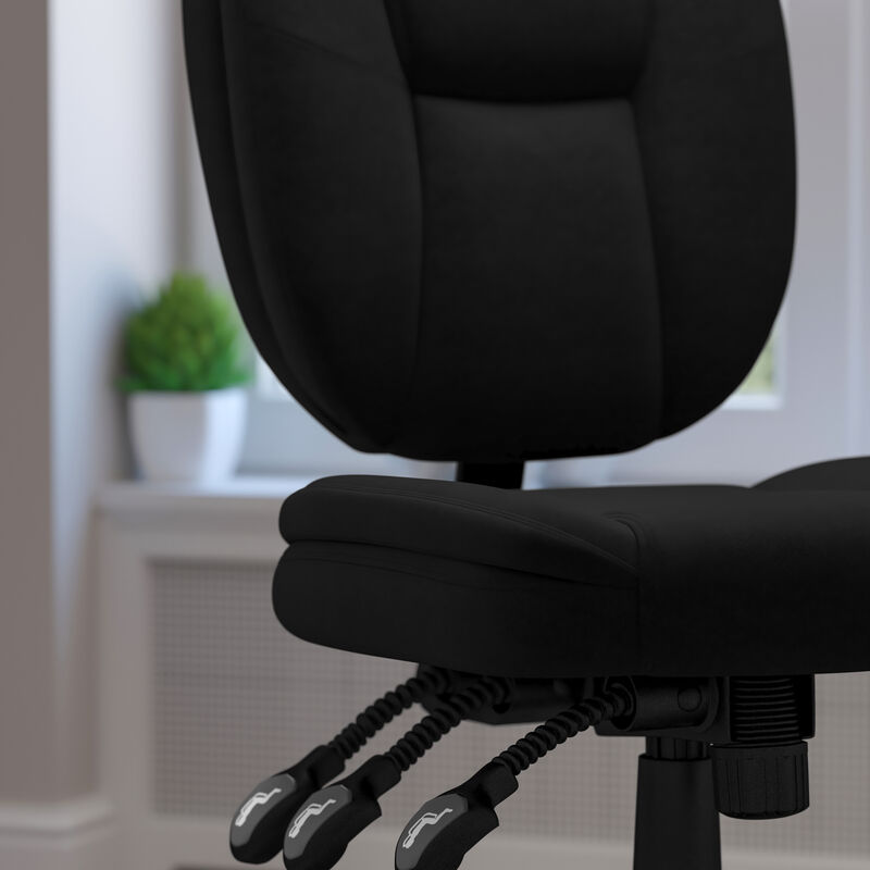 Caroline Mid-Back Fabric Multifunction Swivel Ergonomic Task Office Chair with Pillow Top Cushioning image number 3