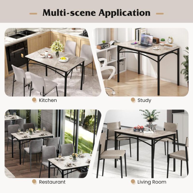 Hivvago Rectangular Modern Sintered Stone Dining Table for 4 People