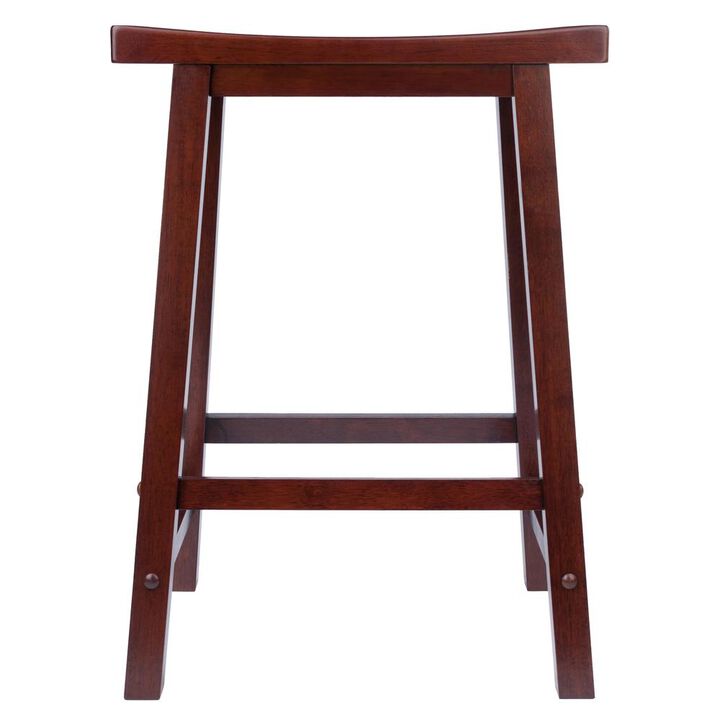 Satori 24" Saddle Seat Bar Stool Antique Walnut