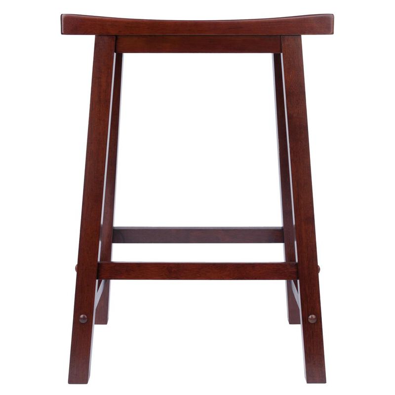 Satori 24" Saddle Seat Bar Stool Antique Walnut