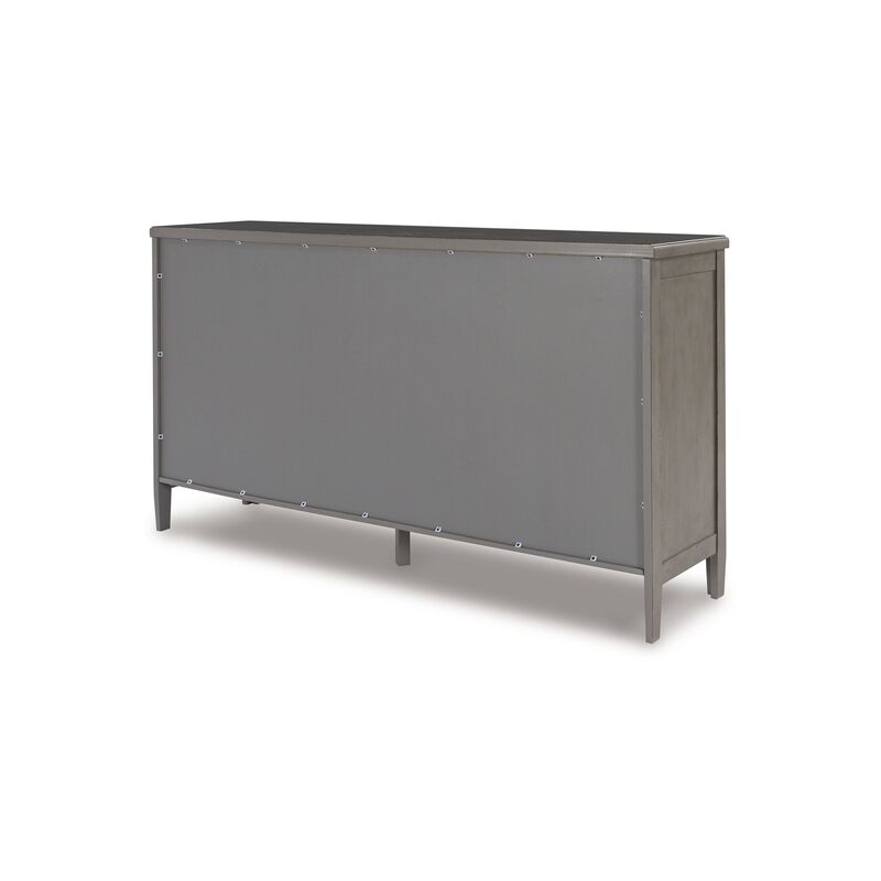 Arin 68 Inch Sideboard Cabinet Console with 2 Doors, Antique Gray Wood - Benzara