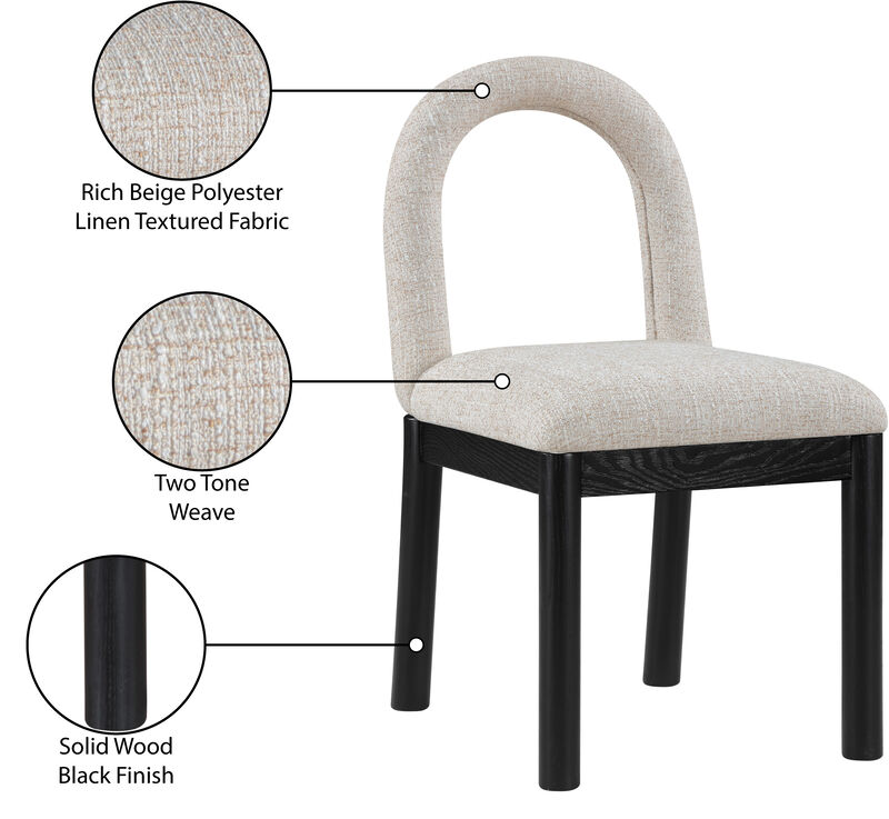 Meridian Furniture Conrad Linen Textured Fabric Dining Chair image number 8