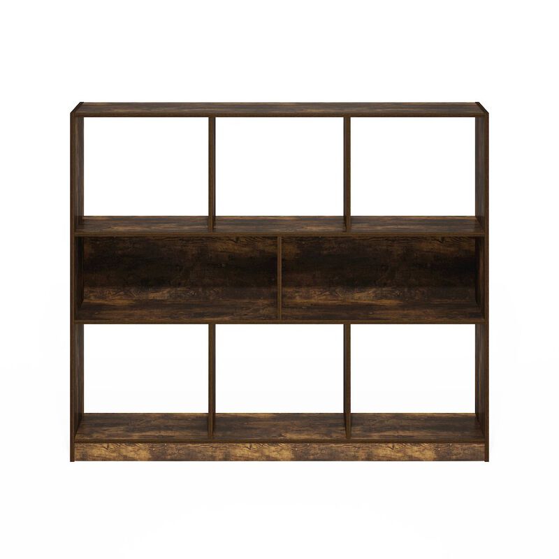 Daly 8-Cube Horizontal 3 Tier Bookcase, Bookshelf, Storage Organizer, 47 Width