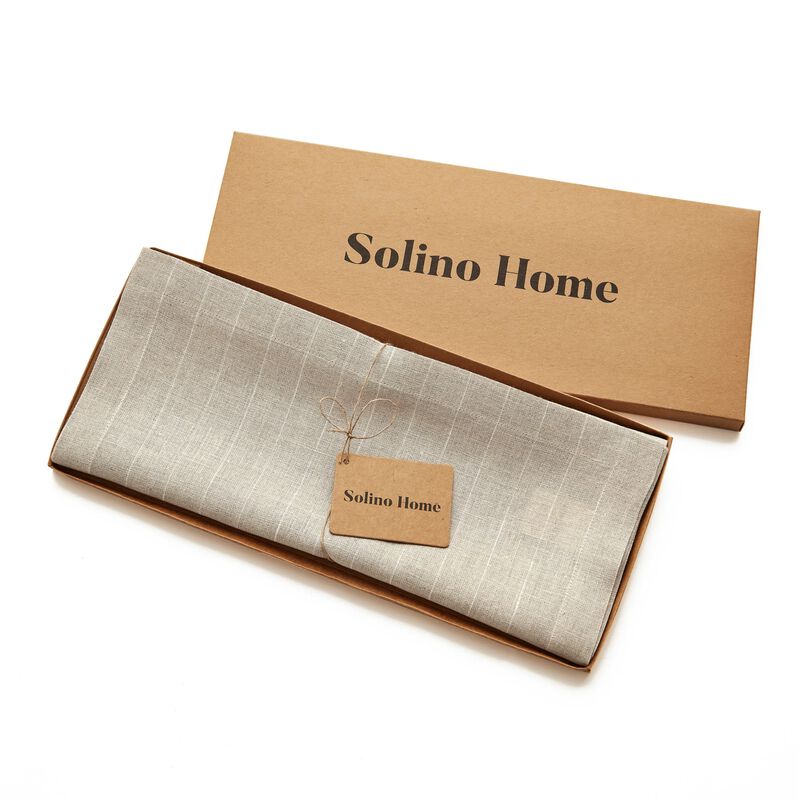 Christmas Linen Table Runner - Pinstripe, Solino Home