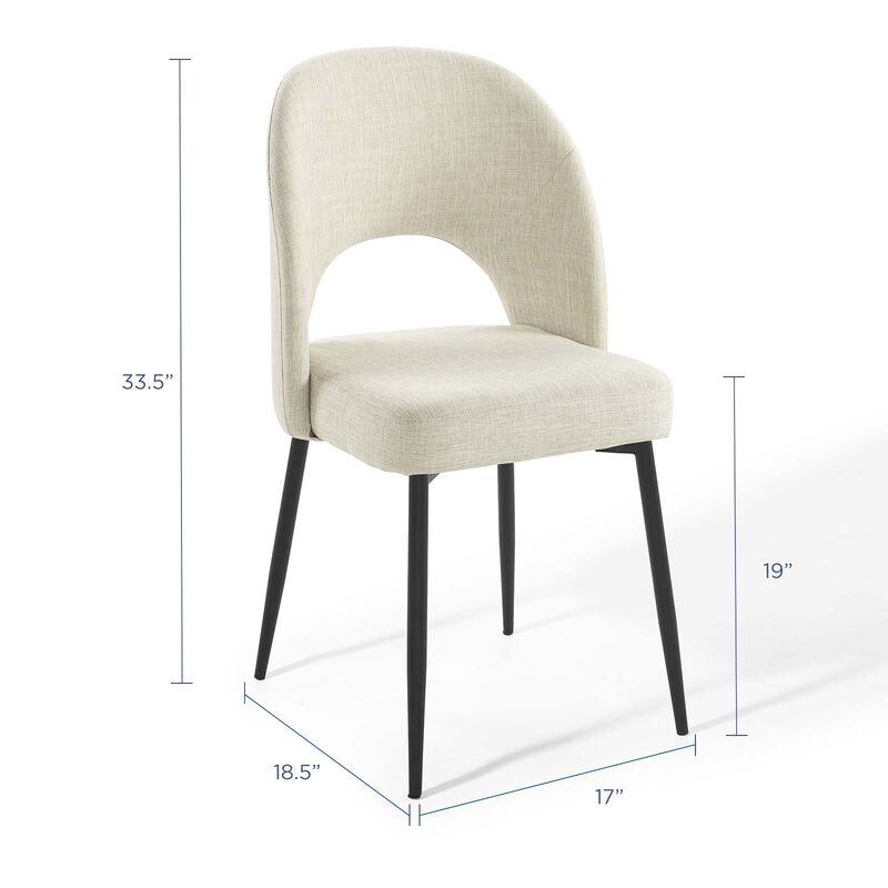 Rouse Dining Side Chair Upholstered Fabric Set of 2-Benzara image number 6
