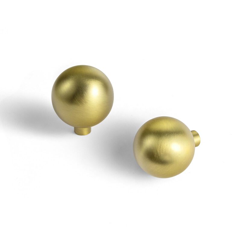 Goo-Ki Brushed Gold Cabinet Knob with 1.0'' (24mm) Dia, Modern Solid Zinc Alloy Drawer Knob, Minimalist Style Cabinet Pull Drawe