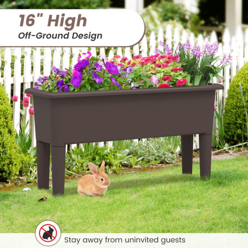 Hivvago 2 PCS Raised Garden Beds Self-Watering Planter Box with Detachable Legs and Drainage Hole
