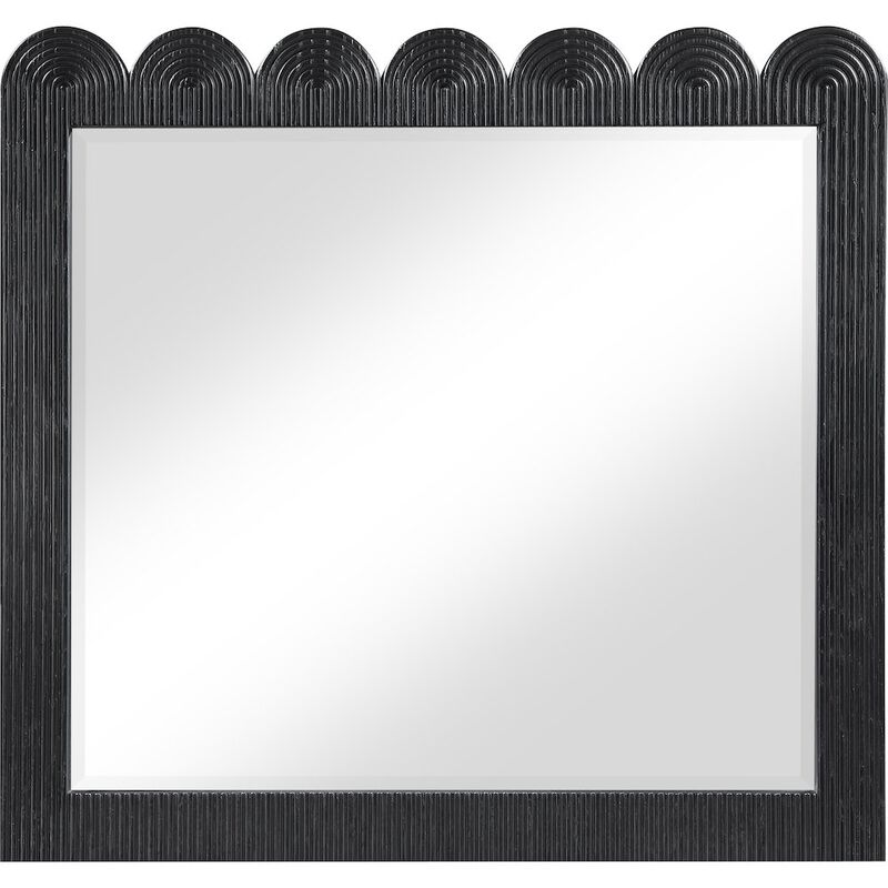Meridian Furniture Scallop Black Mirror